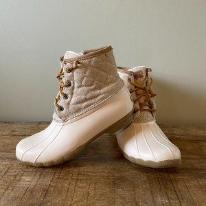 Sperry Women's Size 8 Saltwater Wool Embossed Duck Boot Thinsulate in color Oat